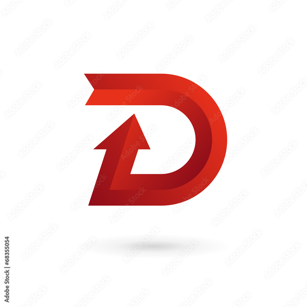 Letter D arrow ribbon logo icon design template elements Letter D arrow ribbon logo icon design template elements