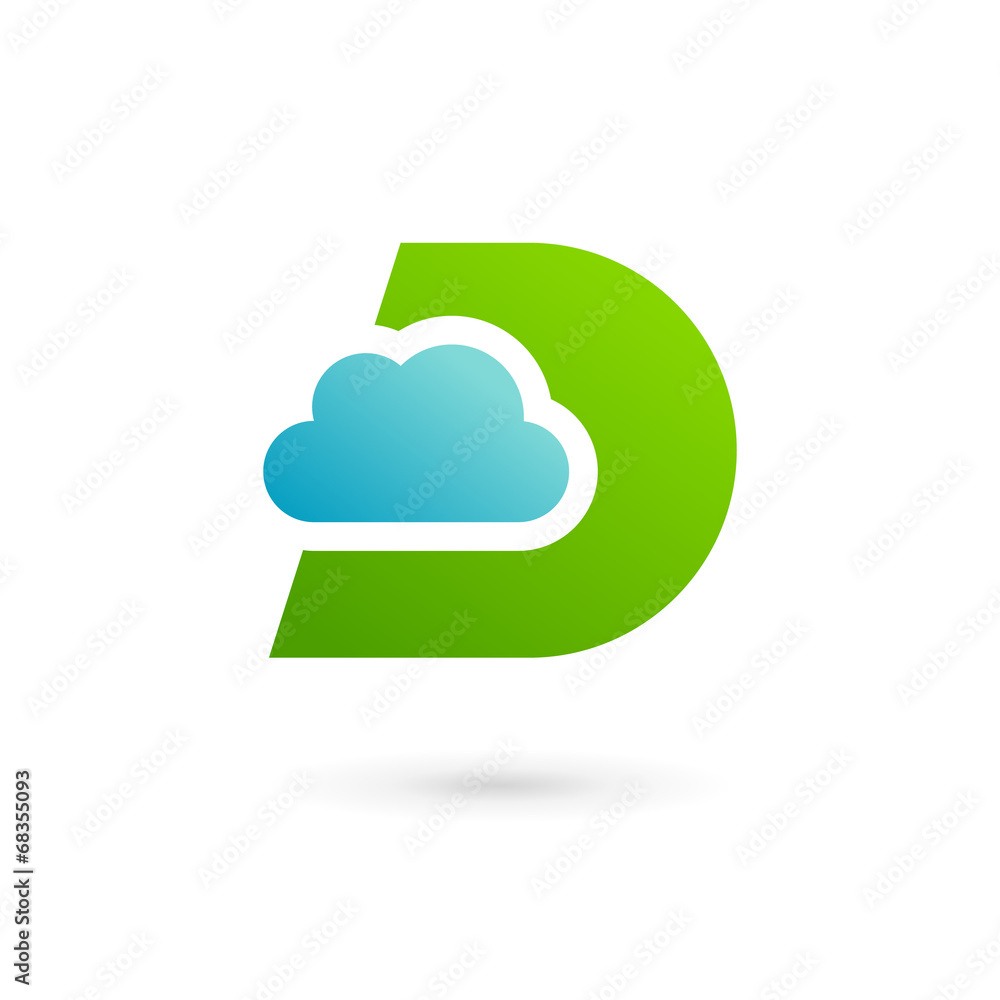 Letter D cloud logo icon design template elements Letter D cloud logo icon design template elements