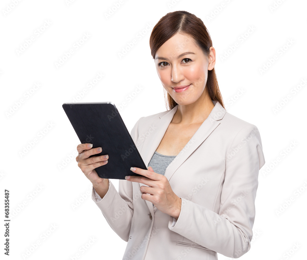 Asian businesswoman with digital tablet Asian businesswoman with digital tablet