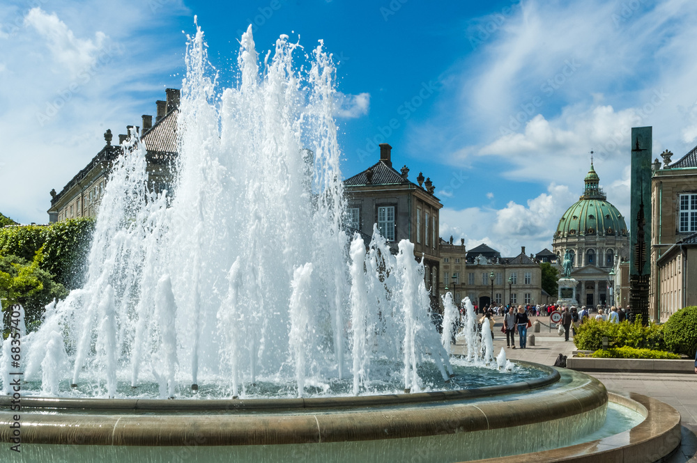 The Fountain at the Royal Palace and Frederick's Church.