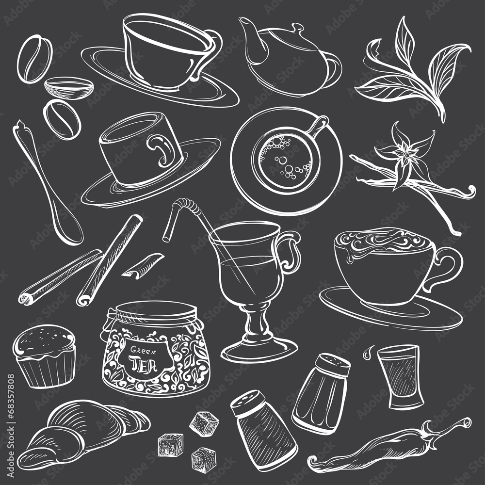 Doodle Illustrations of Coffeeshop