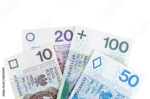 Set of polish zloty new banknotes