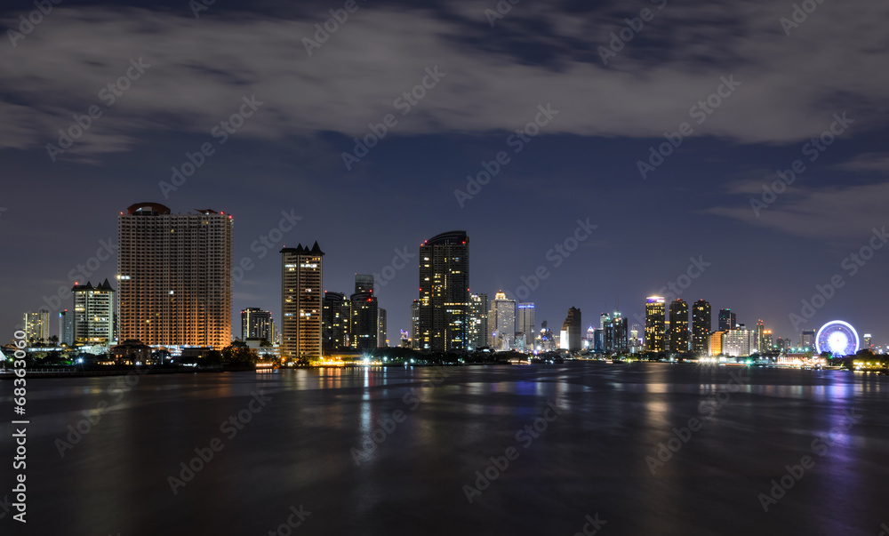 Bangkok skyline at night, Thailand