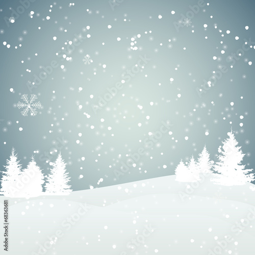 Christmas Snowflakes Background Vector Illustration © olegganko