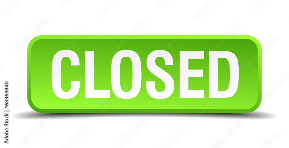 closed green 3d realistic square isolated button closed green 3d realistic square isolated button