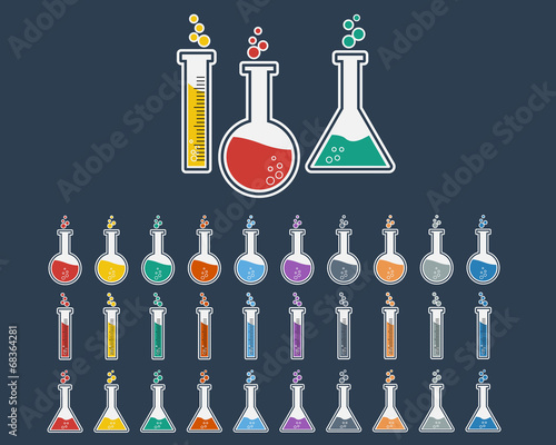 Laboratory Glass Icon Set