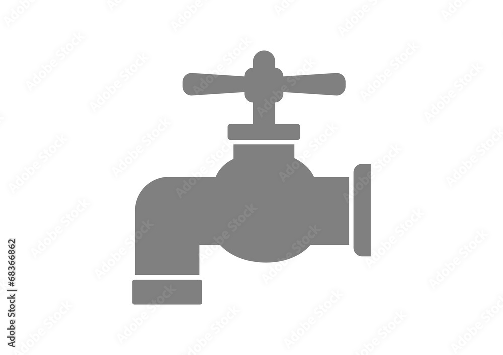 Grey faucet icon on white background Grey faucet icon on white background
