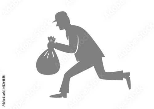 Grey thief icon on white background