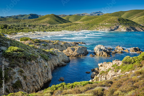 The coast of Corsica and Ostriconi beach photo