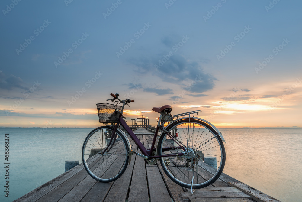 bike on the Wooded bridge