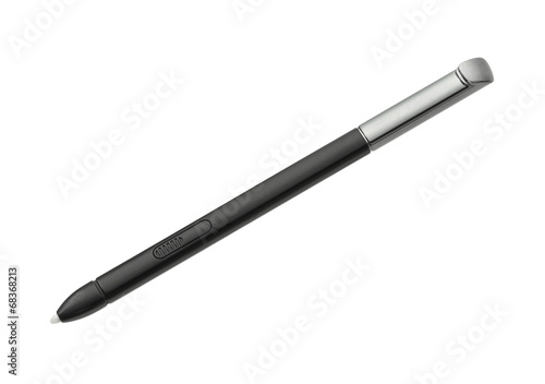 Tablou canvas Stylus pen for touchscreen tablet isolated on white background