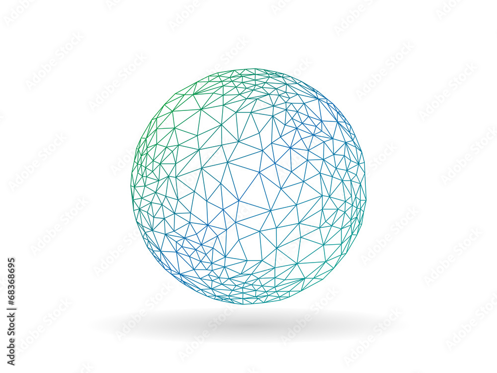 Geometric polygonal globe sphere unusual vector graphic template Geometric polygonal globe sphere unusual vector graphic template