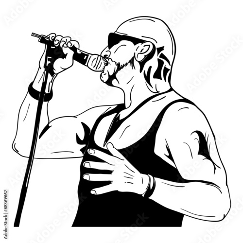 Rock man with a microphone