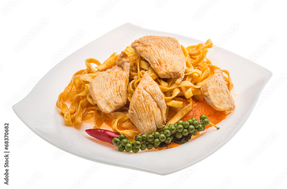 Fried noodles with chicken Fried noodles with chicken