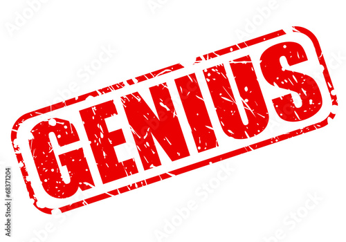 Genius red stamp text