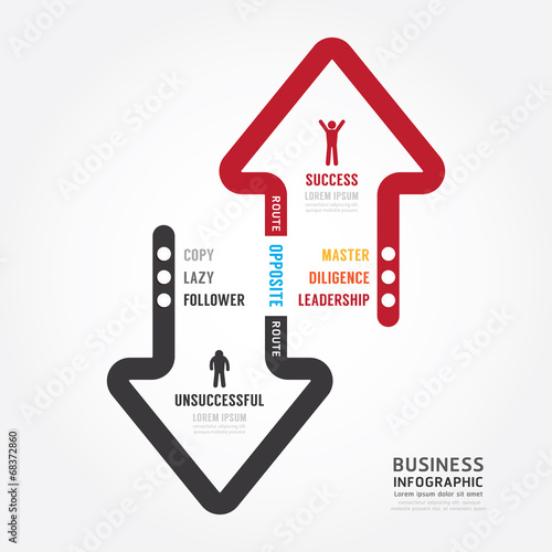 Infographic bussiness. route to success concept template design