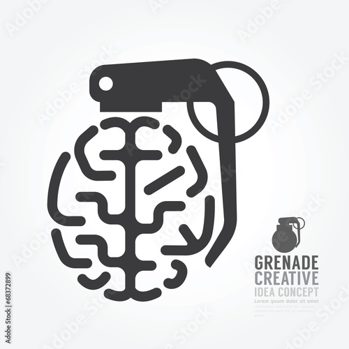 Vector brain distortion from grenade concept engine of idea.desi
