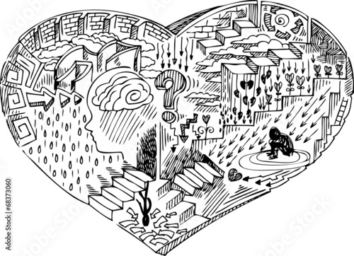 Heart shape with doodles
