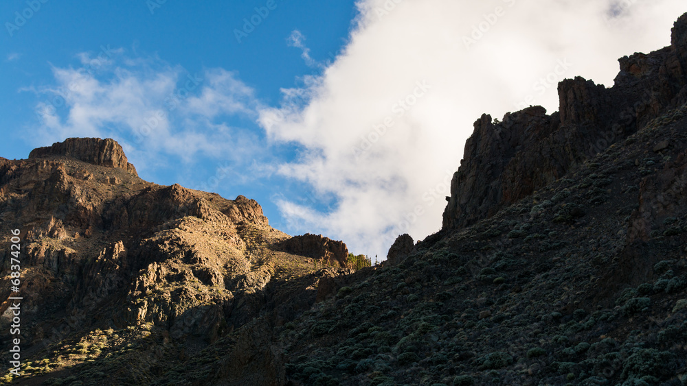 Felswand in der Caldera Las Canadas auf Teneriffa