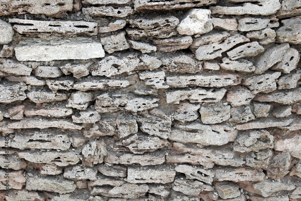 Ancient stone fortress wall, background photo texture