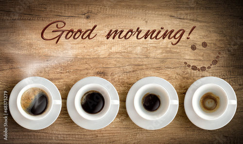 Obraz na plátně cup of coffee and good morning