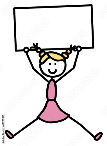 Mädchen mit Schild