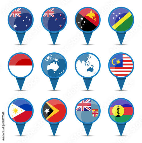 National flags of australia oceania