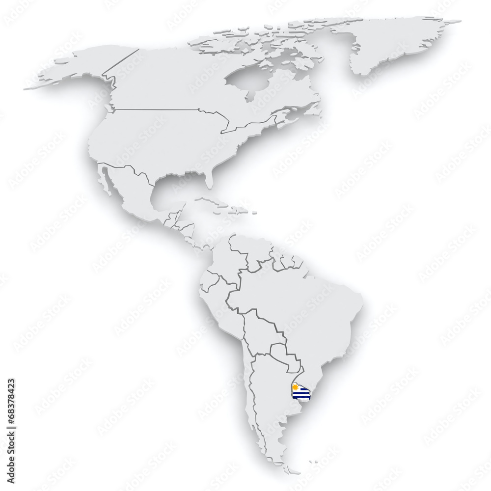 Map of worlds. Uruguay.