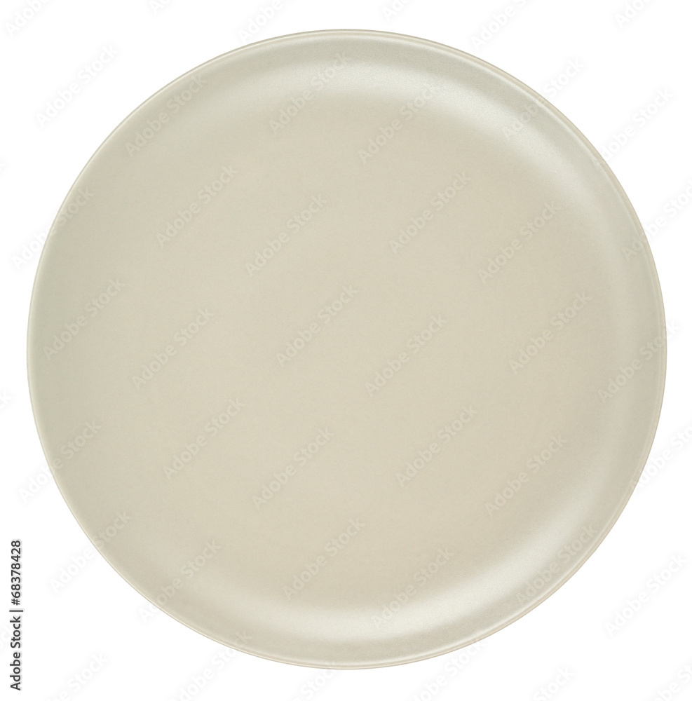Beige plate isolated on white background Beige plate isolated on white background