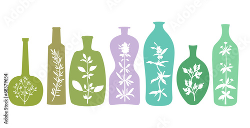 Aromatic Herbs in Bottles