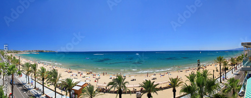 Beautiful beach in Spain with bright blue sea
