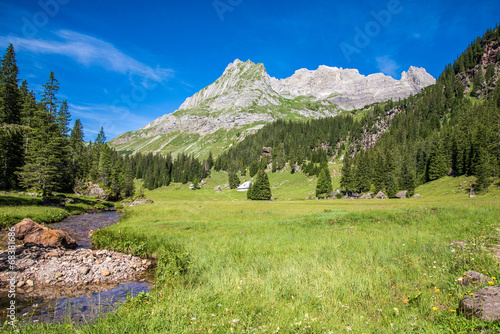 Bach am Wanderweg beim Unter Mürtschen