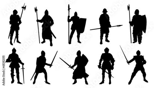 Valokuva knight silhouettes