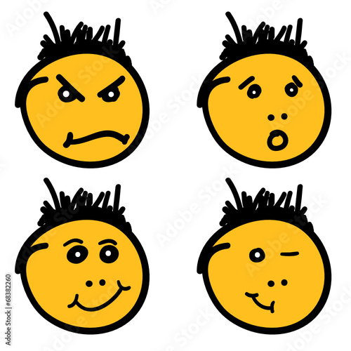 face emotion collection sketch drawing vector