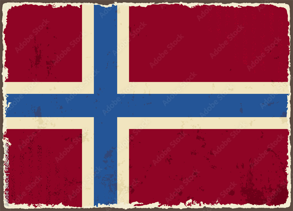 Fototapeta premium Norwegian grunge flag. Vector illustration