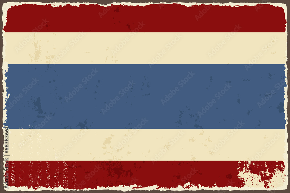 Thai grunge flag. Vector illustration