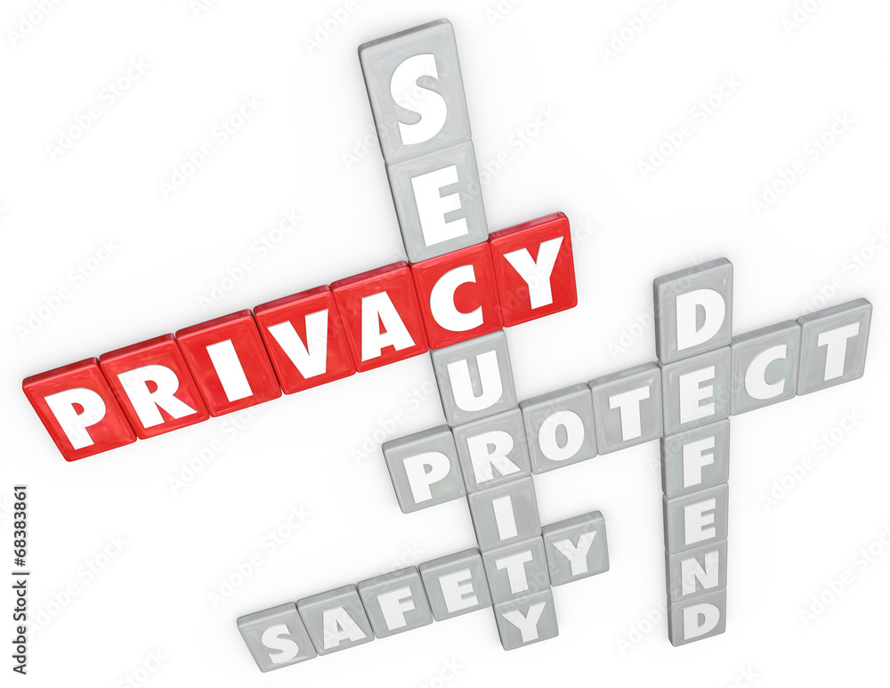 Privacy Security Protection Safety Defense 3D Word Letter Tiles Privacy Security Protection Safety Defense 3D Word Letter Tiles