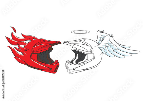 Devil and Angel Helmet Motocross