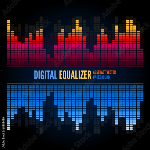 Equalizer on abstract technology background