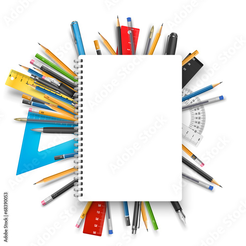 Notepad and pens