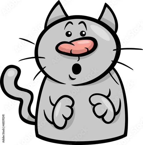 mood surprised cat cartoon illustration