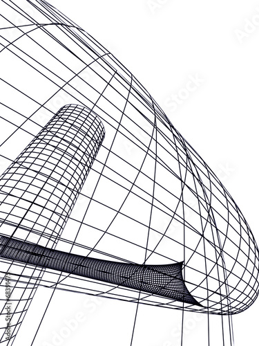 3D construction. Concept - modern architecture and designing.