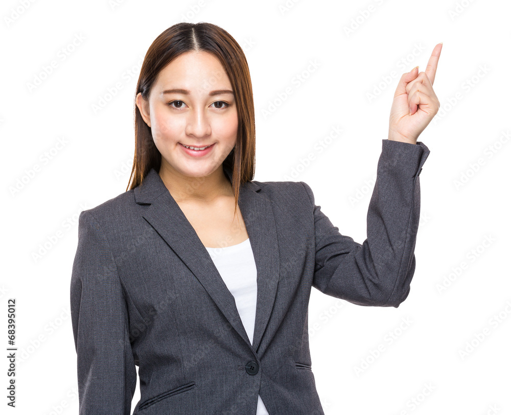 Asian mixed race businesswoman finger point out Asian mixed race businesswoman finger point out