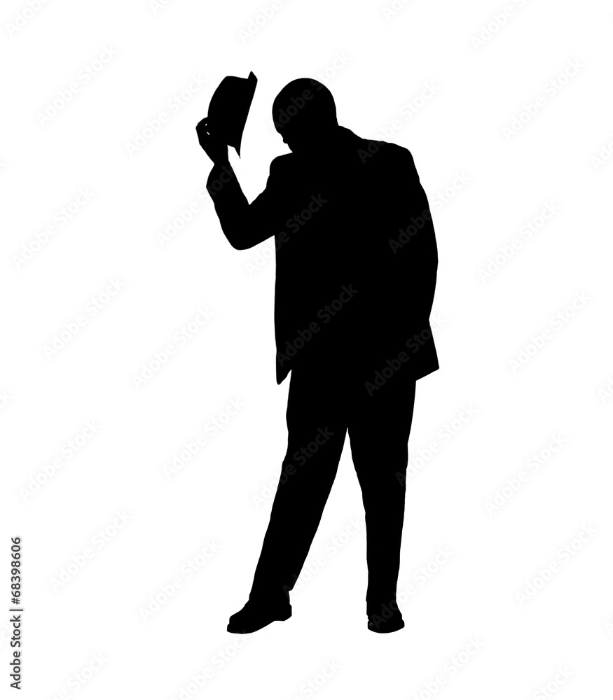 Silhouette of a Man Tipping his Hat Silhouette of a Man Tipping his Hat