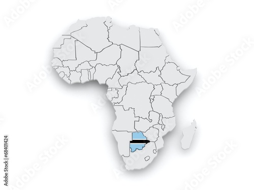 Map of worlds. Botswana.