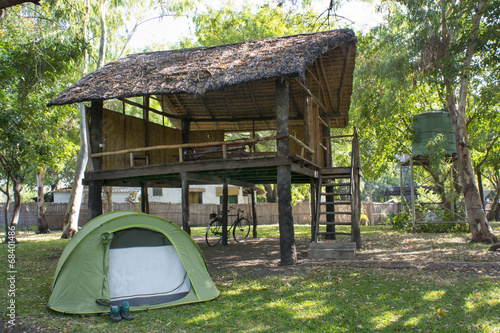 Tablou pe pânză camping tend in the African savannah