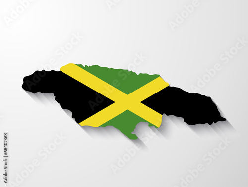 Jamaica  country map with shadow effect presentation