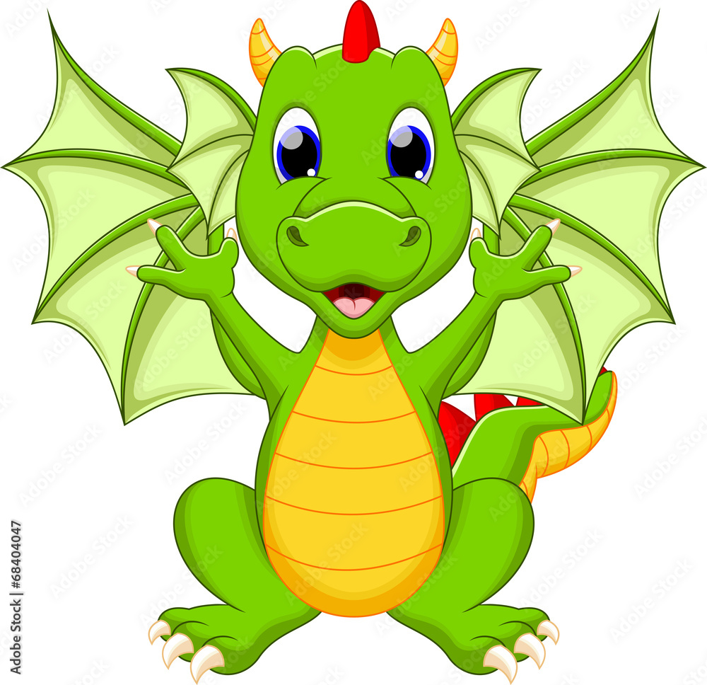 Dragon cartoon Stock Vector | Adobe Stock
