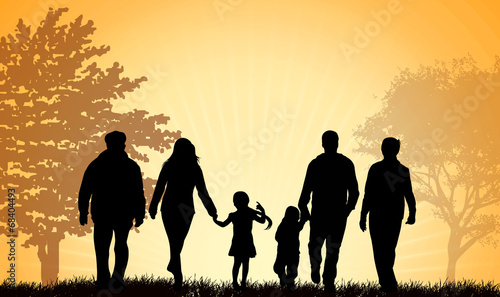 Family walking together