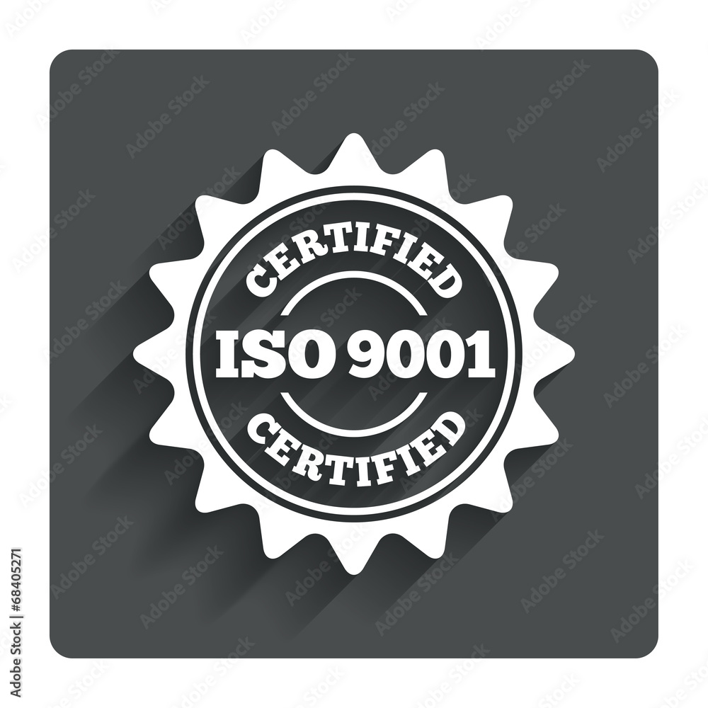 ISO 9001 certified sign. Certification stamp. ISO 9001 certified sign. Certification stamp.
